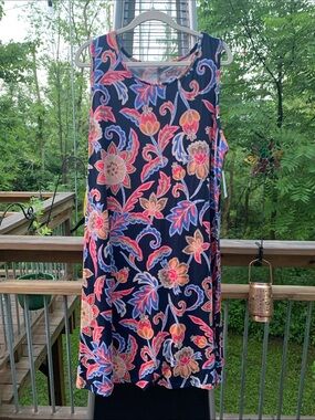 Croft & Barrow Floral Print Top - Navy, Pink, Coral, Light Blue